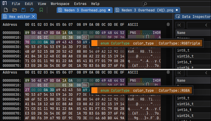WinMerge showing the images are identical.