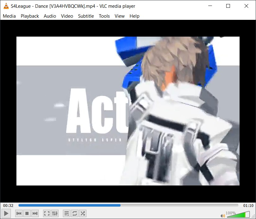 A screenshot of the video opened in VLC showing one of the random frames where you can see visual artifacts.