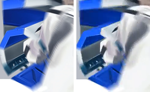 A side by side comparison of images from the paused video.