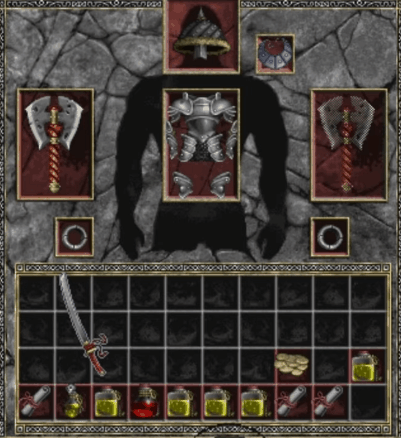 Diablo 1 inventory interface.